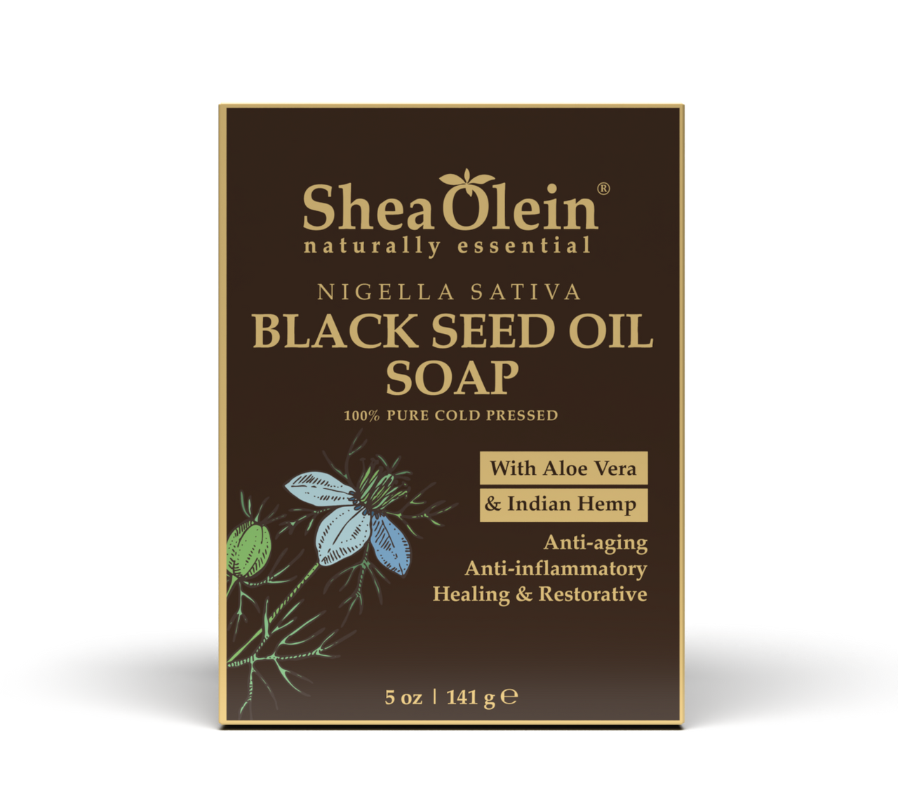 SheaOlein Naturally Essential BLACK SEED OIL SOAP 100% Pure Cold Pressed with Aloe Vera & Indian Hemp
