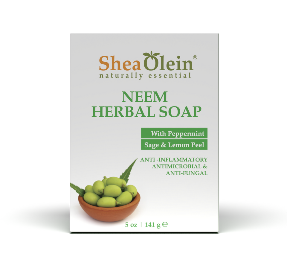 Shea Olein naturally essential NEEM HERBAL SOAP With Peppermint Sage & Lemon Peel