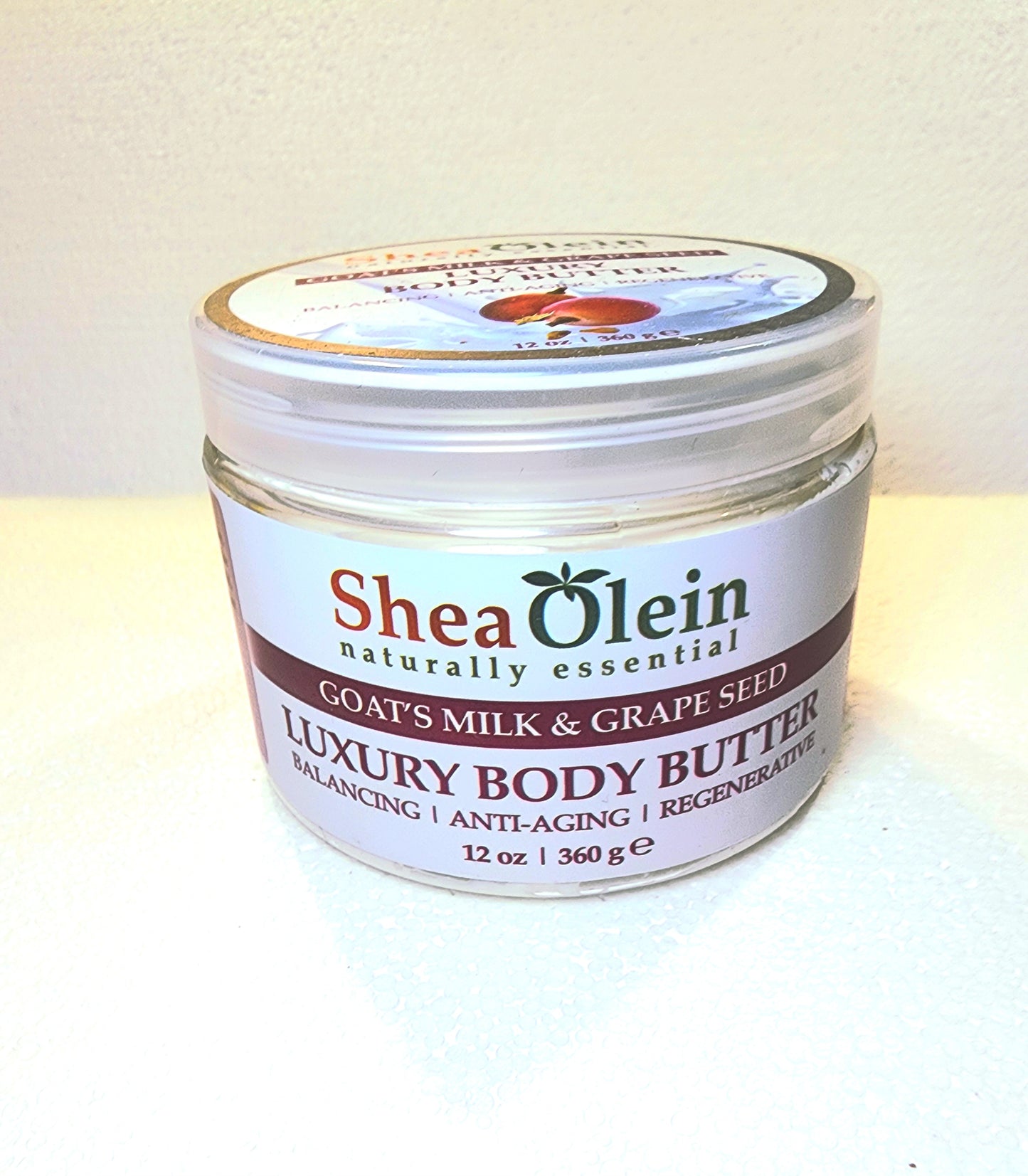 SheaOlein Naturally Essential Goats Milk & Grape Seed LUXURY BODY BUTTER 12 oz