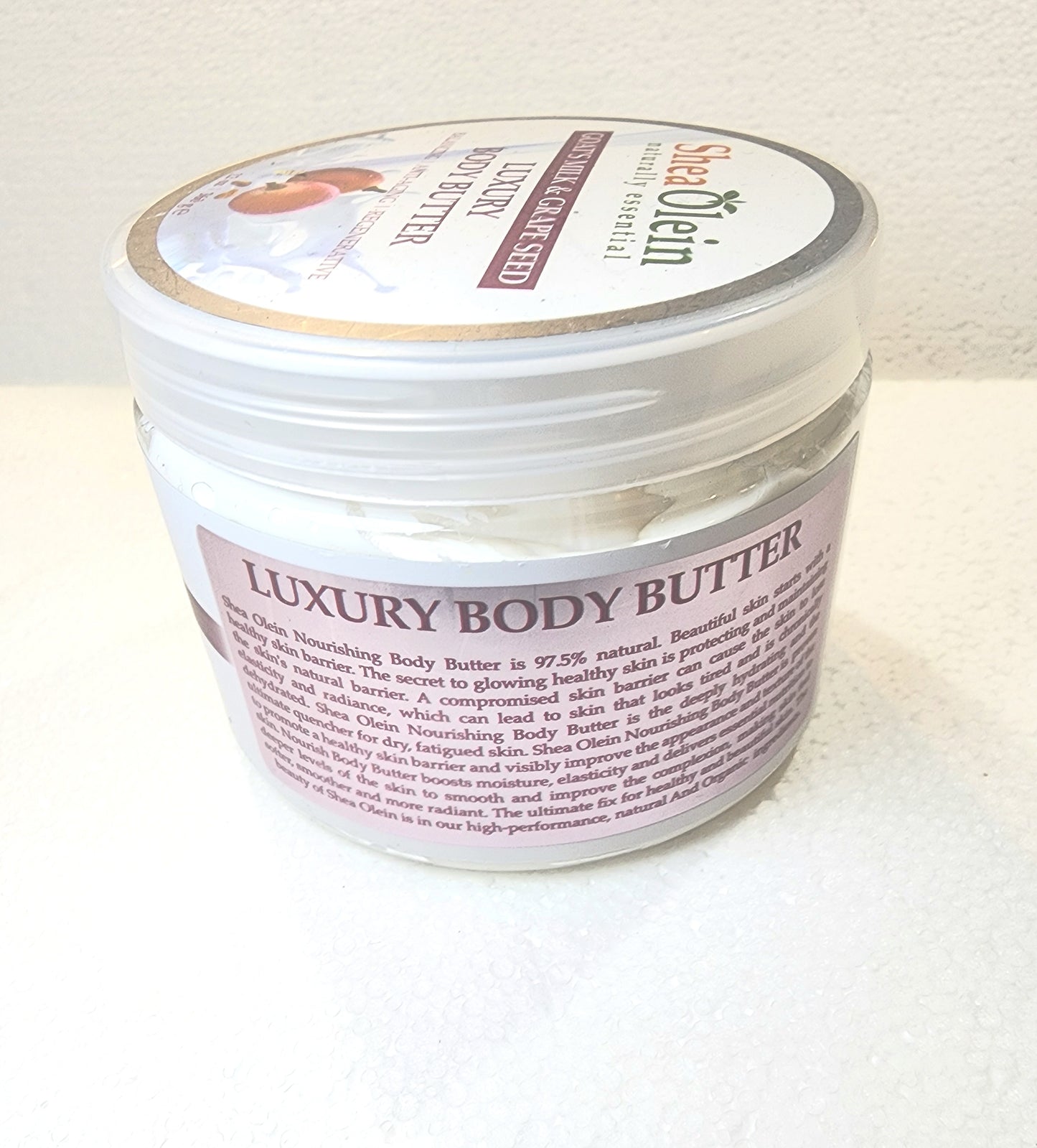 SheaOlein Naturally Essential Goats Milk & Grape Seed LUXURY BODY BUTTER 12 oz
