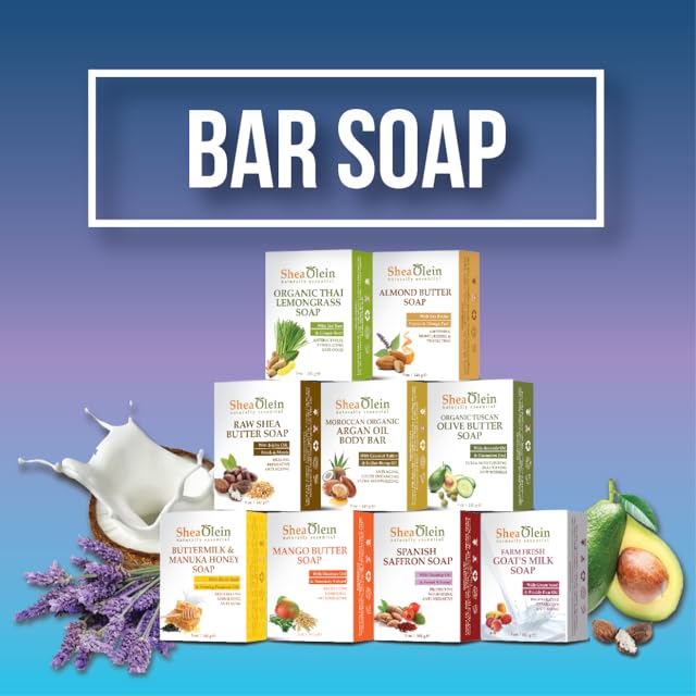 SheaOlein naturally essential BUTTERMILK & MANUKA HONEY SOAP With Black Seed Oil & Evening Primrose Oil 5 oz Bar