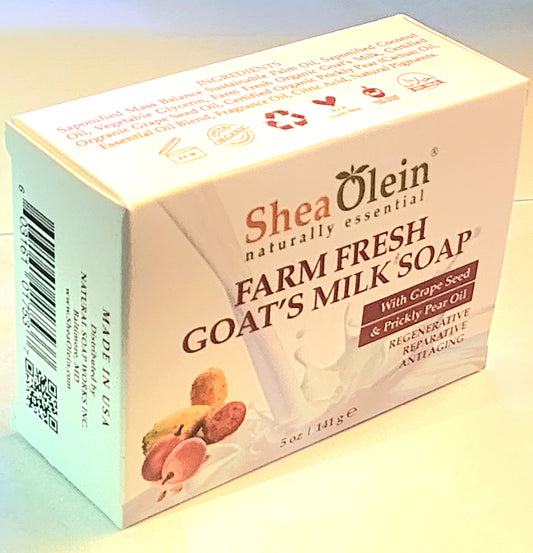 SheaOlein Naturally Essential Farm Fresh Goat's Milk Soap with Grape Seed & Prickly Pear Oil
