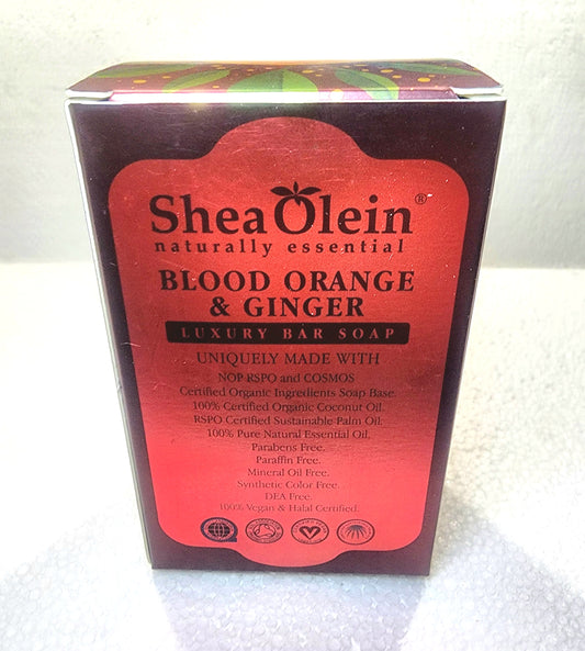 SheaOlein Naturally Essential BLOOD ORANGE & GINGER Luxury Bar Soap 8 oz