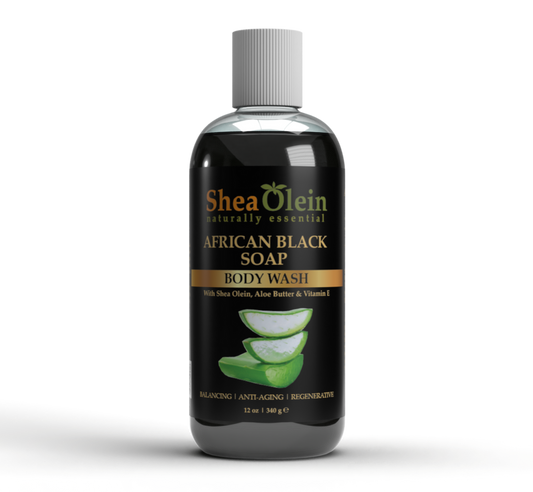SheaOlein naturally essential AFRICAN BLACK SOAP BODY WASH with SheaOlein, Aloe Butter & Vitamin E