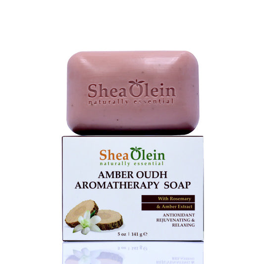 SheaOlein naturally essential AMBER OUDH AROMATHERAPY SOAP with Rosemary & Amber Extract