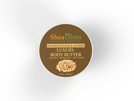 SheaOlein Naturally Essential FRANKINCENSE & MYRRH LUXURY BODY BUTTER 12 oz