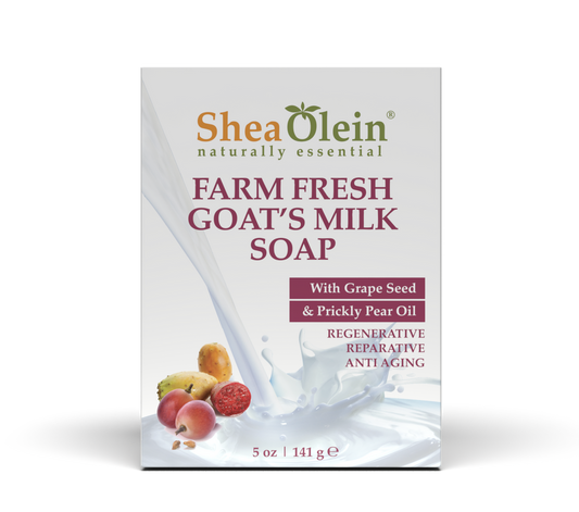 SheaOlein Naturally Essential Farm Fresh Goat's Milk Soap with Grape Seed & Prickly Pear Oil