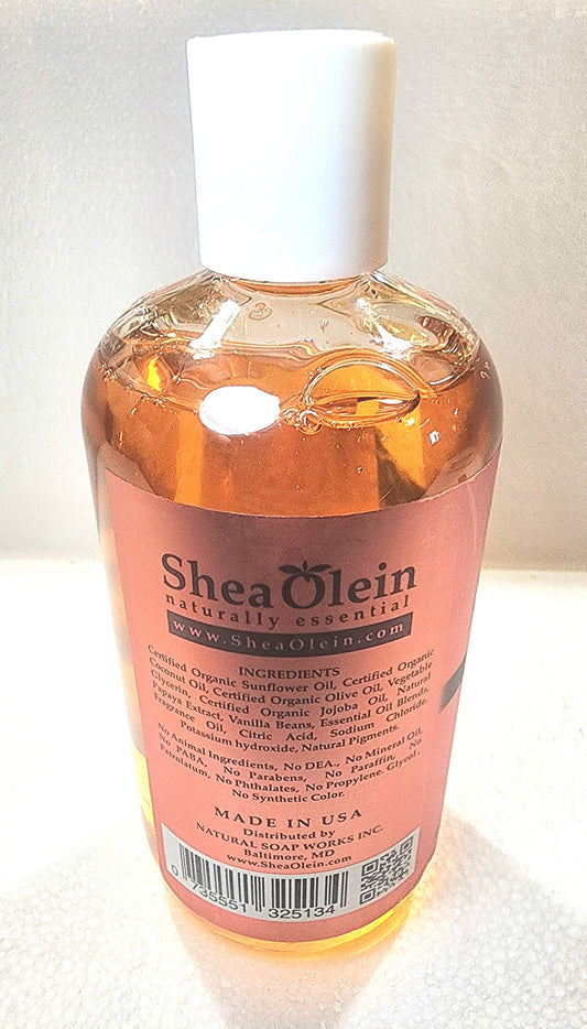 SheaOlein Naturally Essential COCONUT MILK & PAPAYA Body Wash with Vanilla Bean 12oz
